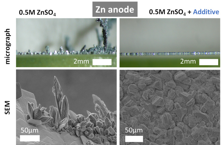 Dendrites on Zn