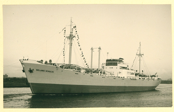 Der Frachter MS "Melanie Schulte" kurz nach ihrer Indienstellung 1952. Foto: Ostfriesisches Landesmuseum Emden