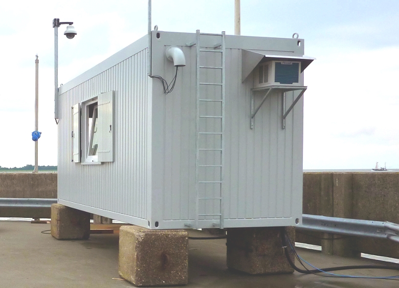 Container mit einer FerryBox in Cuxhaven. -Bild: Hereon-